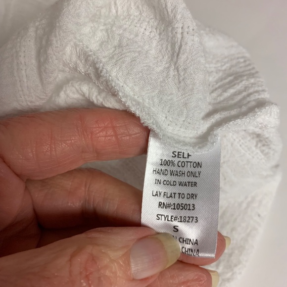 SavannaJane Blouse Womens White SZ Small Bohemian Embroidered Festival Country - Picture 6 of 8